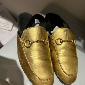 Gucci Gold Mules